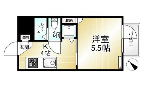 サンテラス三鷹台(1K/3階)の間取り写真