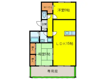 シャルム高松II(2LDK/2階)の間取り写真
