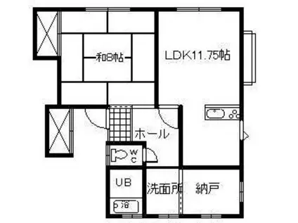 メゾン・ラポルテ(1SLDK/2階)の間取り写真