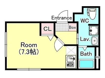 アンドベース(ワンルーム/5階)の間取り写真