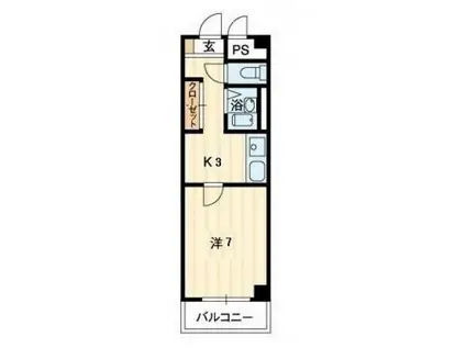 グレースタワー(1DK/7階)の間取り写真