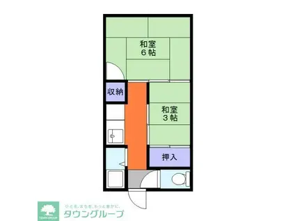 コーポ正和(2K/2階)の間取り写真