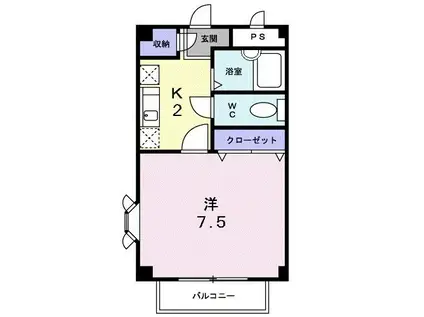中町ハイツ(1K/1階)の間取り写真