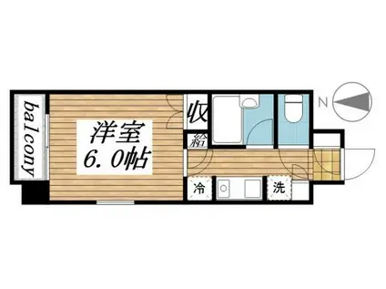 メゾン・ド・リエス(ワンルーム/2階)の間取り写真