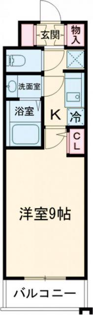 ARTIZA堺東(1K/9階)の間取り写真