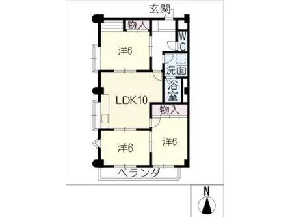 リヒテン山崎(3LDK/2階)の間取り写真