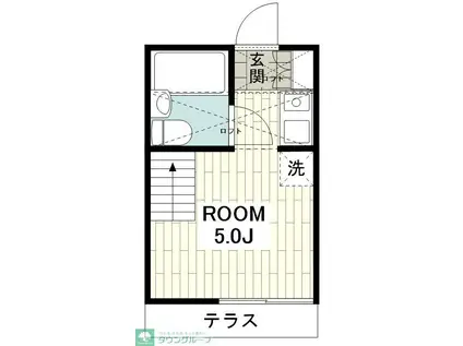 パトリエ西鶴間(ワンルーム/1階)の間取り写真