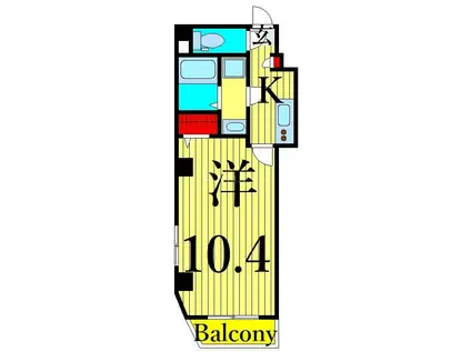 ブランクレール浅草(1K/6階)の間取り写真