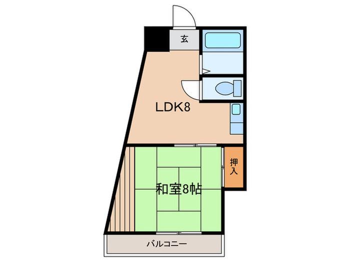 第三通南ビル(1LDK/3階)の間取り写真