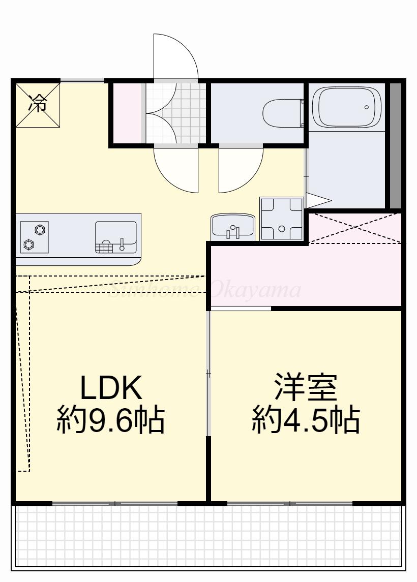 メゾン富田(1LDK/1階)の間取り写真