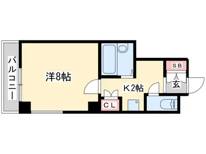 ルークレジデンス姫路III(1K/4階)の間取り写真