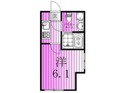 クロス西新井(1K/3階)の間取り写真