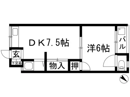 小野マンション(1DK/1階)の間取り写真