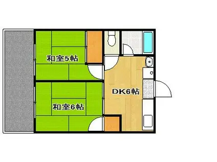 シティハイムブライト(2DK/2階)の間取り写真