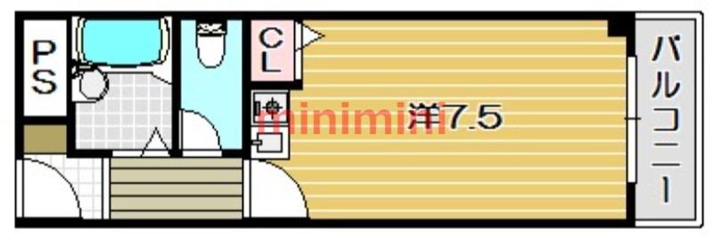 サンフォレスト新中条(ワンルーム/1階)の間取り写真