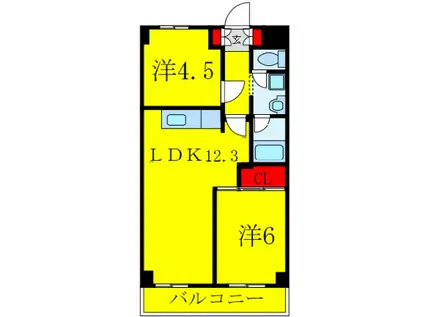 シティハウス・ノヴァ(2LDK/12階)の間取り写真
