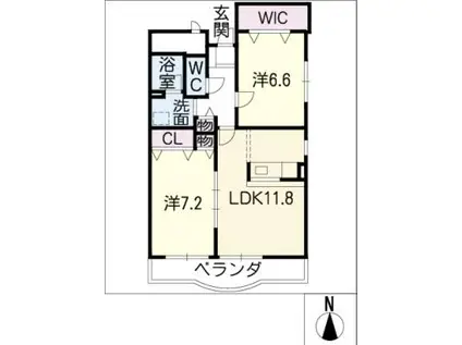 アーバン・ヒルズ(2LDK/1階)の間取り写真