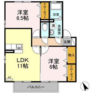 ルミエール(2LDK/2階)の間取り写真