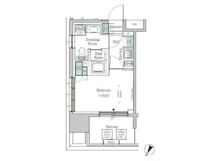 ONE ROOF RESIDENCE TAMACHI(1K/7階)の間取り写真