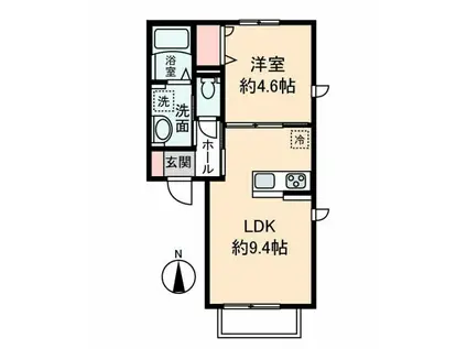 グリシーヌハイムA(1LDK/1階)の間取り写真