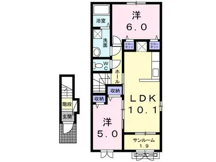 グレース(2LDK/2階)の間取り写真