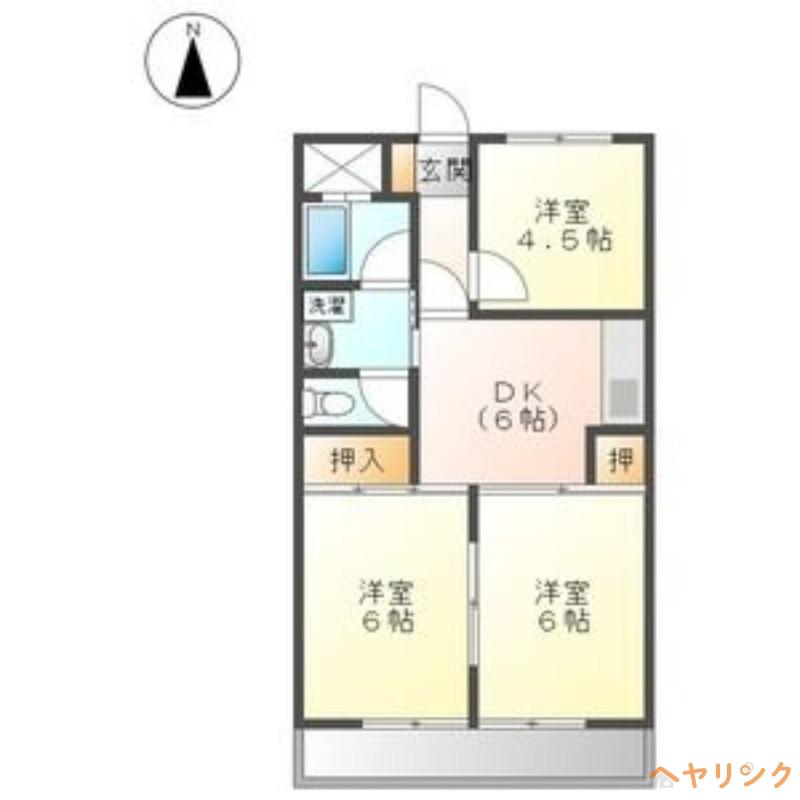 平安フジハイツ(3DK/6階)の間取り写真