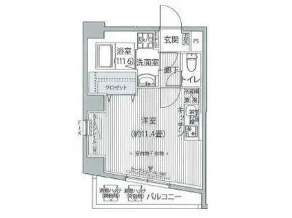 FIORE KOMAGOME(ワンルーム/4階)の間取り写真