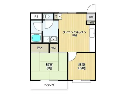 赤塚マンション(2DK/2階)の間取り写真