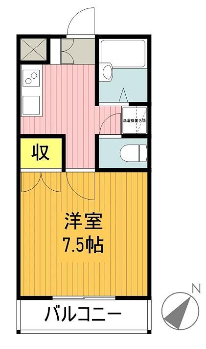 メゾン朋友(1K/4階)の間取り写真
