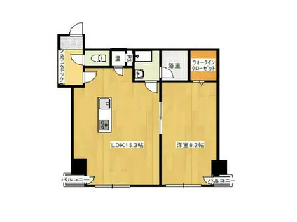 エリアス(1LDK/7階)の間取り写真