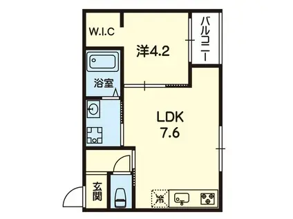 ステラ龍田(1LDK/2階)の間取り写真