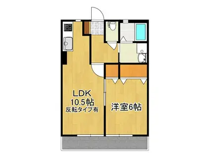 ハイムシンセリティ E棟(1LDK/1階)の間取り写真