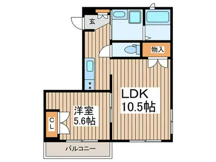 ファヴォーレ三軒茶屋(1LDK/2階)の間取り写真