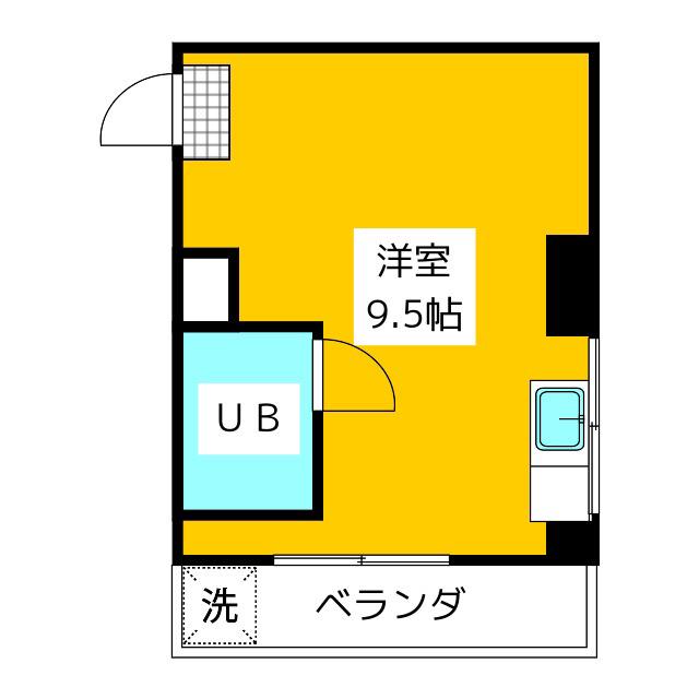 ハイム野田(ワンルーム/1階)の間取り写真