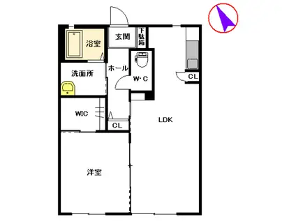 メゾンボヌールA(1LDK/1階)の間取り写真