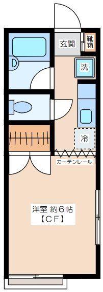 グリーンヒルズ(1K/2階)の間取り写真