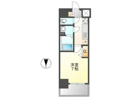 ディアレイシャス名古屋太閤通III(1K/3階)の間取り写真