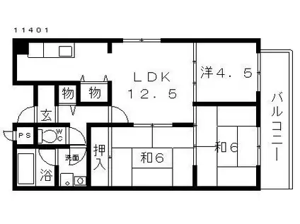 エクセレンス(3LDK/2階)の間取り写真