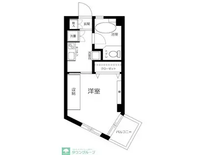 ハイネス大久保(1K/2階)の間取り写真