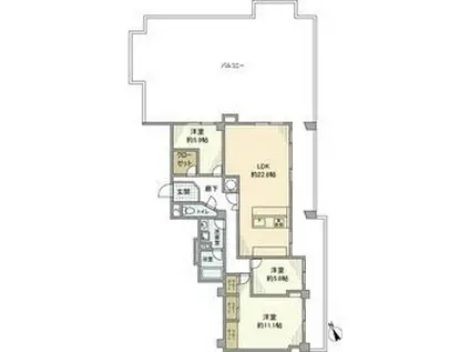 三旺マンション南明(3LDK/5階)の間取り写真