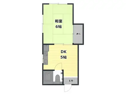 コーポ宝永(1DK/1階)の間取り写真