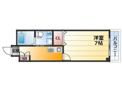 第2星栄ハイツ(1K/7階)の間取り写真