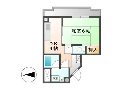 ロイヤルハイツ大和(1DK/4階)の間取り写真