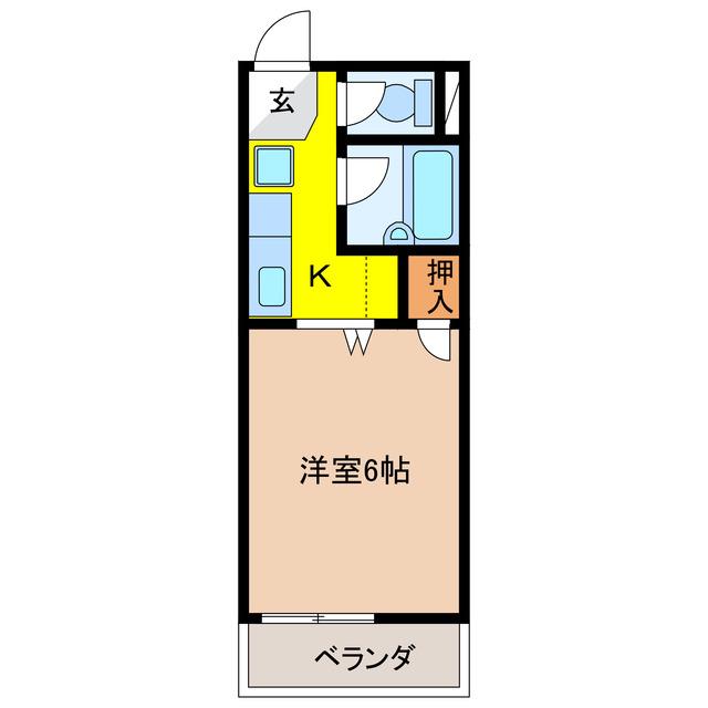 サンフラット(1K/2階)の間取り写真