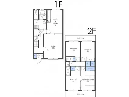 東平ハイツ(5DK/1階)の間取り写真