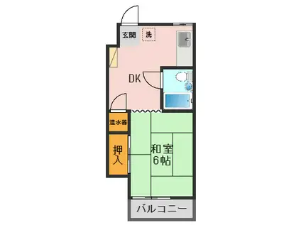 新小岩スカイマンション(1DK/9階)の間取り写真