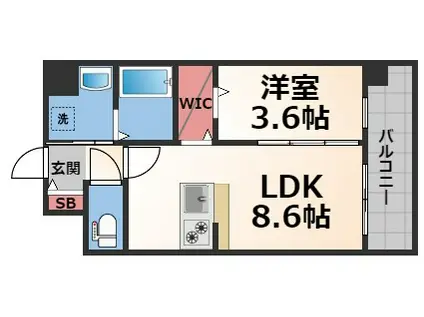 ESTONE HIGASHIOSAKA(1LDK/7階)の間取り写真