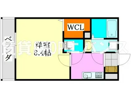 リブリ・さぎぬま(1K/2階)の間取り写真