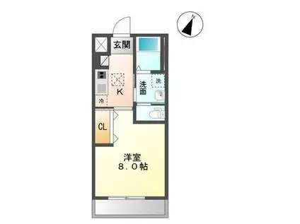 エステラ(1K/1階)の間取り写真