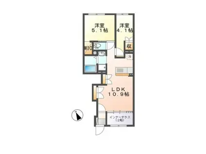 グランメリー(2LDK/1階)の間取り写真